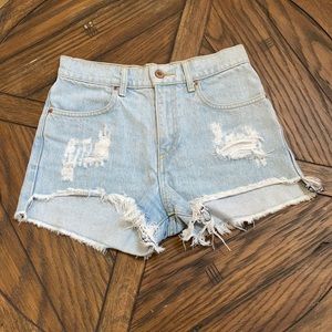 Brandy Melville light wash denim shorts size 27